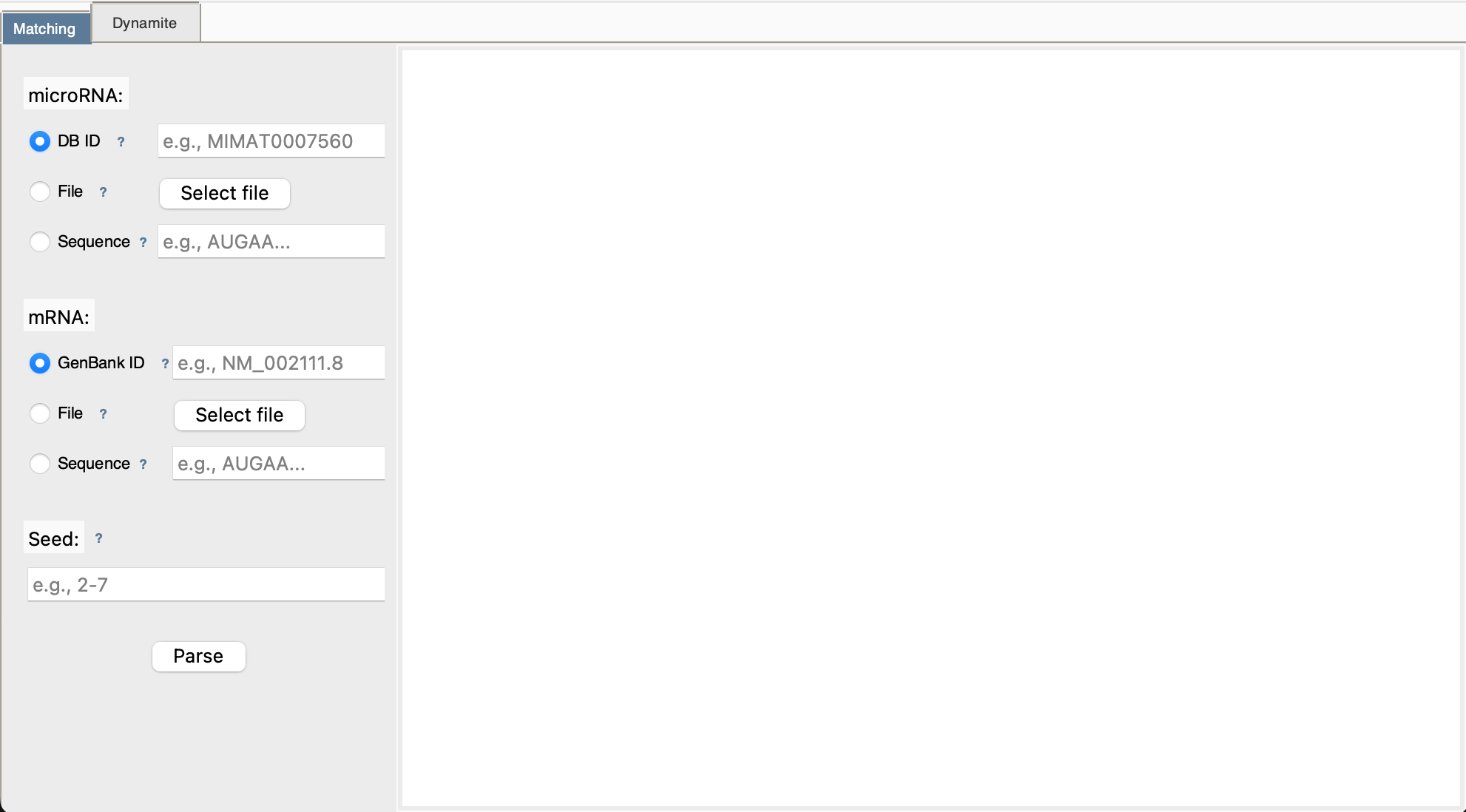 DynamiR Main Interface